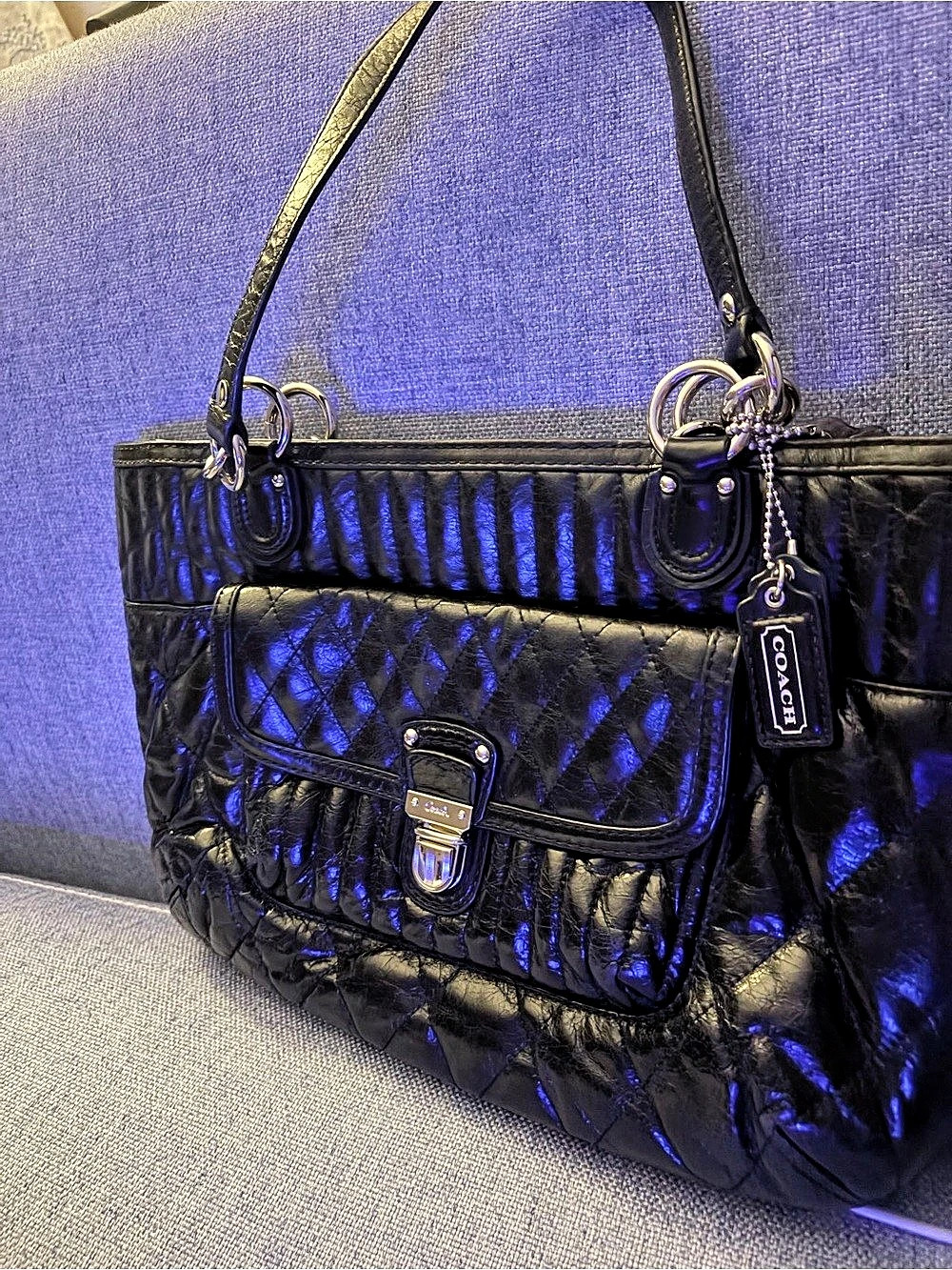 COACH Quilted Tote in Black
